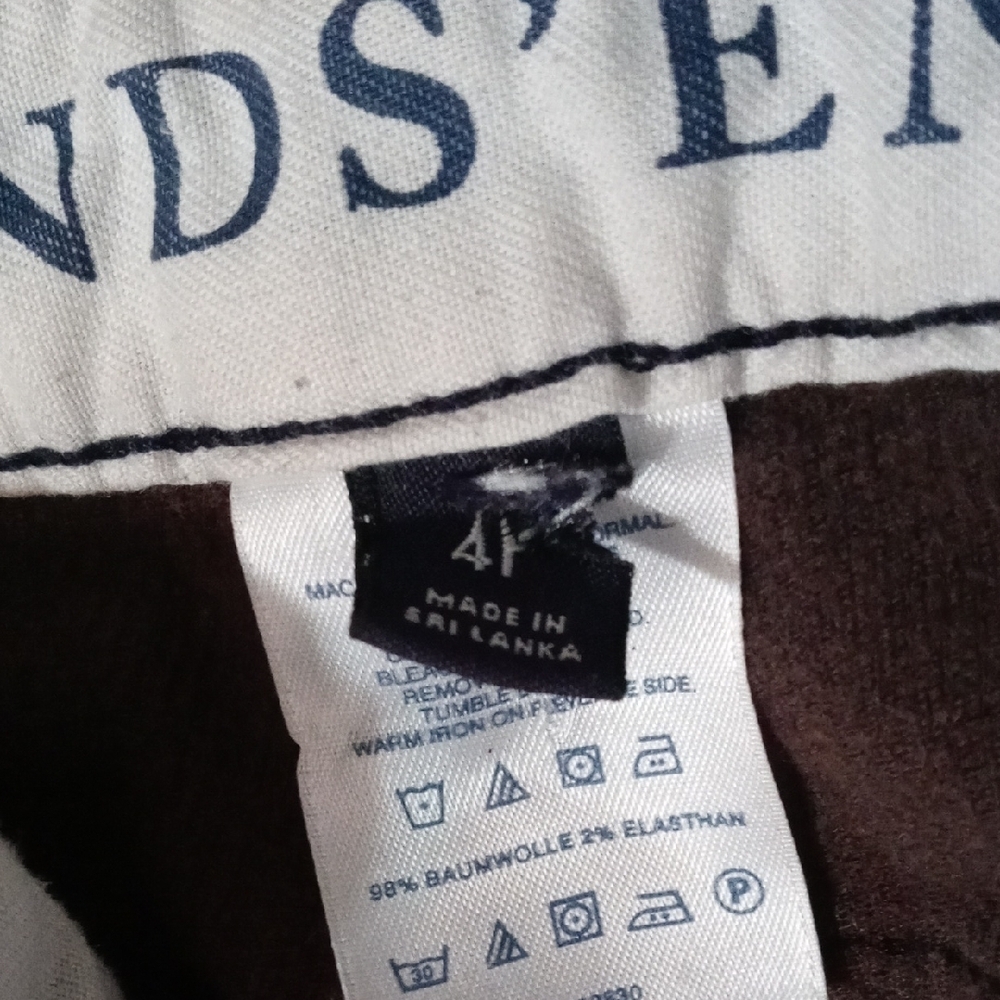 Lands' End Chocolate Corduroy Trousers - Picture 2 of 8